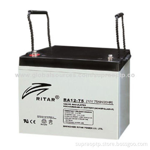 12V/75Ah maintenance-free Lead-acid battery, used in telecom/data center/power cabinet/UPS/EPS